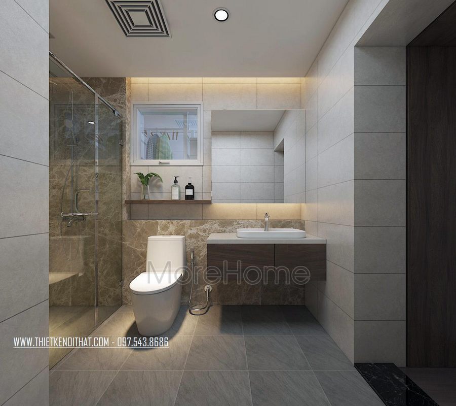 Thiết kế nội thất phòng tắm chung cư hiện đại N05 Hoàng Đạo Thúy